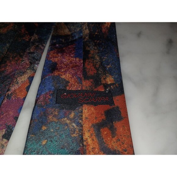 Giovanni Sciarpa Men's Tie Bright Colorful Abstract Design - Picture 3 of 4